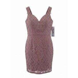 Maniju Formal or Prom Lace Sheath Dress In Pink NWT